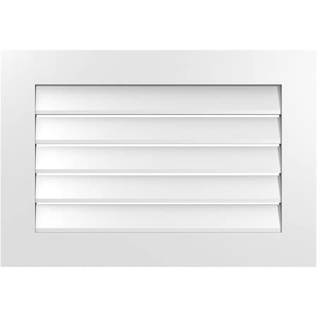 Ekena Millwork Vertical Surface Mount PVC Gable Vent: Functional, w/ 3-1/2"W x 1"P Standard Frame, 32"W x 22"H GVPVE32X2201SF